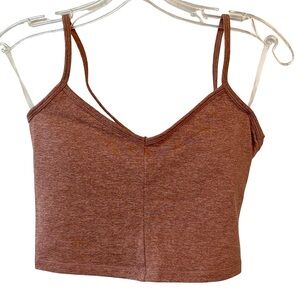 All in Motion NWOT Size Small cami-style crop top, light brown color